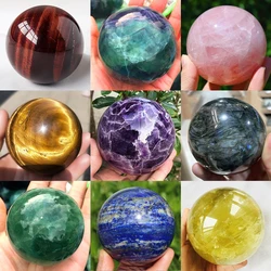 4-7cm Natural Big Crystal Ball Polished Massage Sphere Ball Reiki Healing Home Decoration Sphere Pink Crystal Stones Crafts