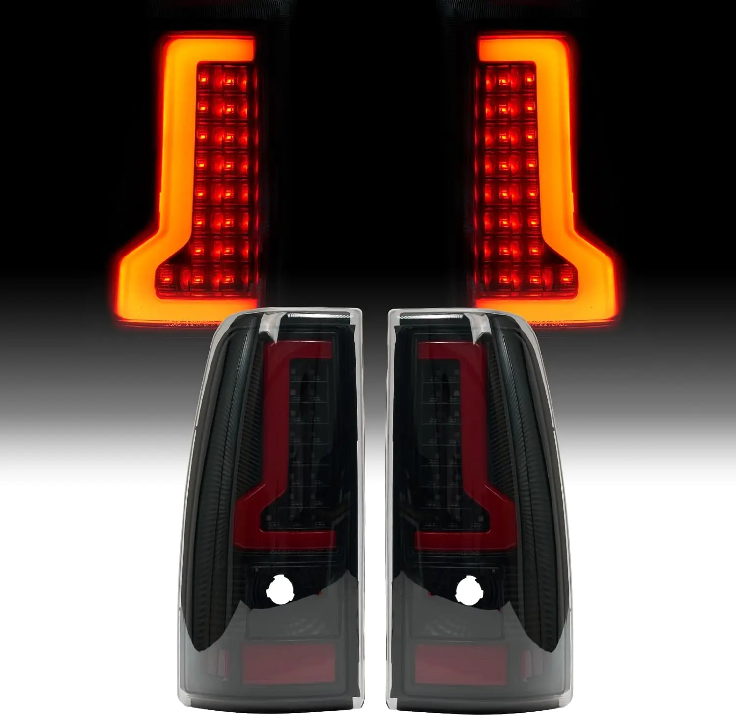 

Tail Lights Fit for 03-06 Chevy Silverado 1500 2500 3500 2007 Classic, LED Smokey Lens Rear Brake Lamps OE Replacement A Pair