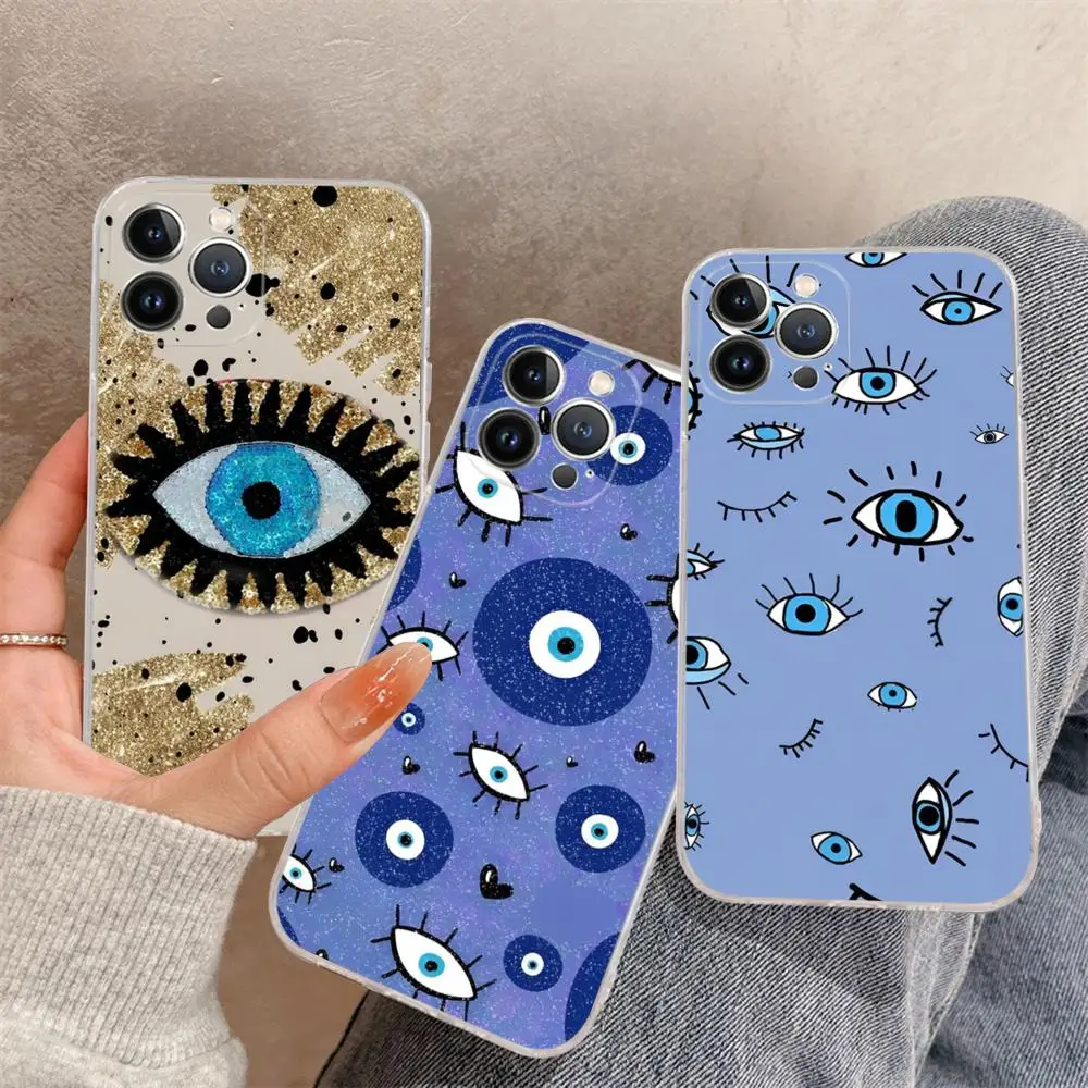 E-evil Eyes Phone Case For iPhone 15 14 11 12 13 Mini Pro XS Max Cover 6 7 8 Plus X XR SE 2020 Funda Shell