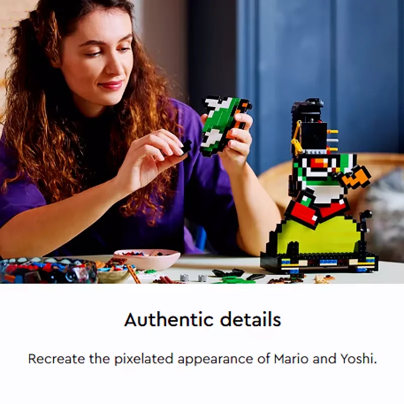 Conjunto de construção Super Mario Worlds Mario & Yoshi para adultos maiores de 14 anos, presentes para homens e mulheres - decoração de escritório ou quarto para fãs-71438