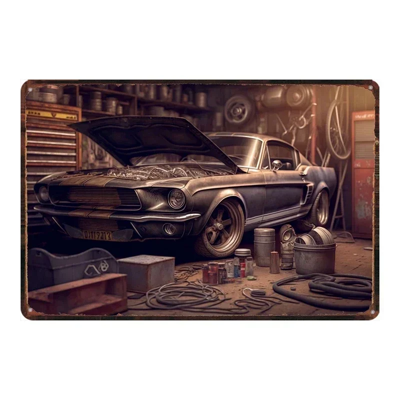 Vintage japonês Auto Metal Tin Sign, Cartaz de carro clássico, Homem Caverna, Clube, Garagem, Decoração da sala, DE-0001, 8x2 Polegada