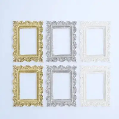 6 Stück Vintage-Fotorahmen, Mini-Bilderrahmen aus Kunstharz für DIY-Handwerk, Herstellung von Telefonhüllen, Ornament, kompakte dekorative Requisiten
