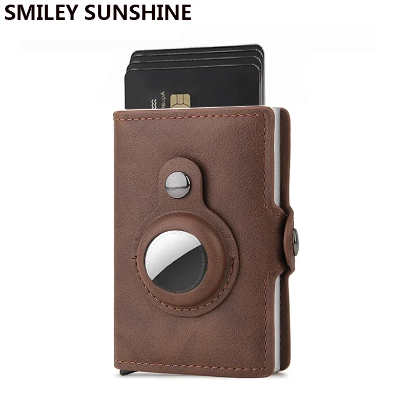RFID Blocking Credit Card Holder Men Wallet for Apple Airtag Pop Up Bank Cardholder Case Travel Wallet for Women Air Tag Tracker