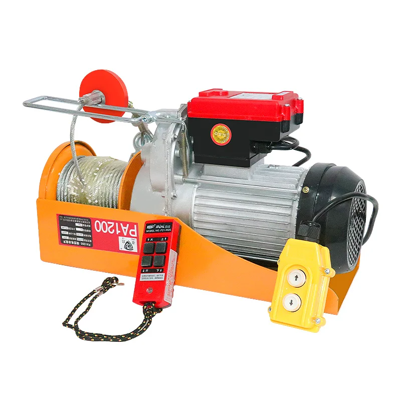 Electric hoist 220v wireless remote control small household crane 1 ton building decoration loading hoist hoist PA200-600