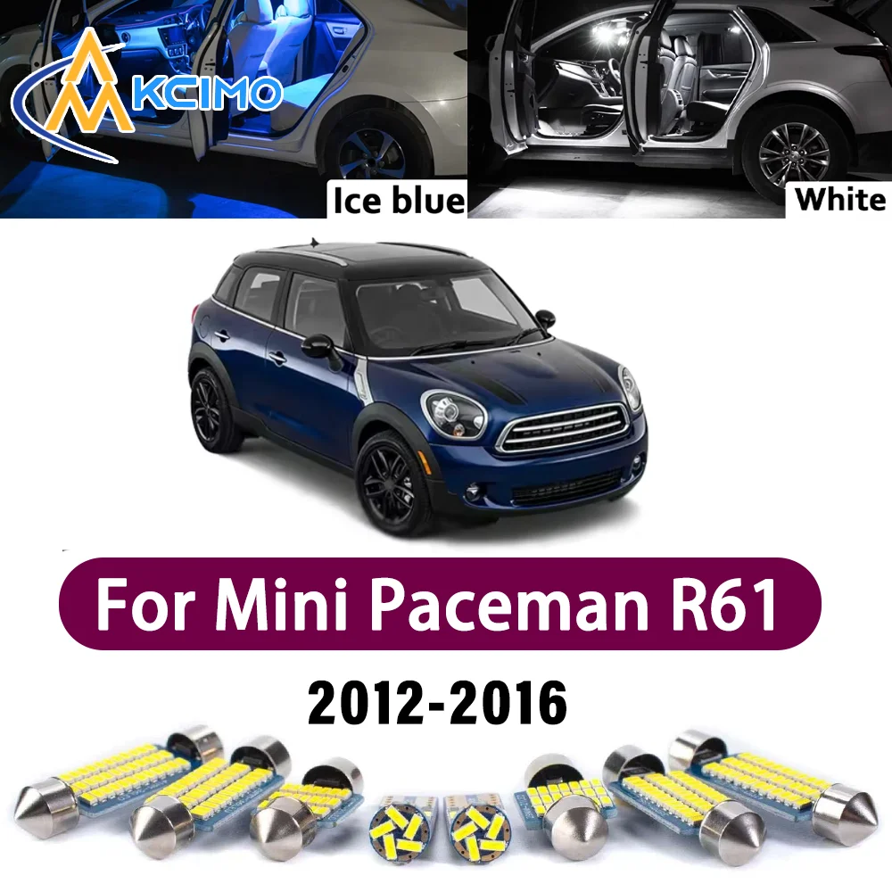 Новый комплект светодиодных ламп KCIMO Canbus для внутреннего освещения, зеркала и зеркала для макияжа для Mini Paceman R61 2012-2016, премиум-класс, без ошибок
