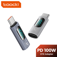 Toocki LED Digital Display Type C to C OTG Adapter 1/2/5 Pack USB2.0 PD 100W USB C to Type C Connector for iPhone 15 MacBook Pro