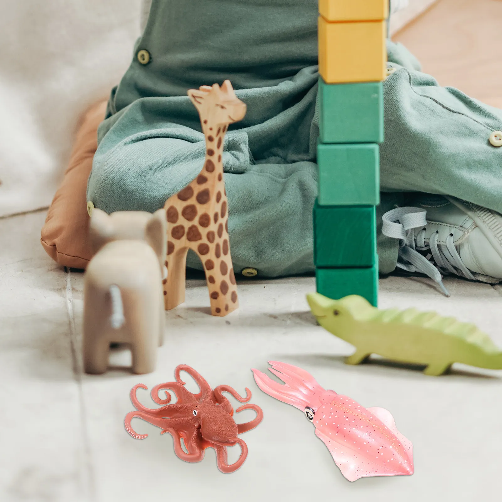 

Набор из 2 мягких игрушек-имитаций кальмаров и осьминогов из ПВХ, стимулирующий развитие ребенка, творчество и социальное взаимодействие