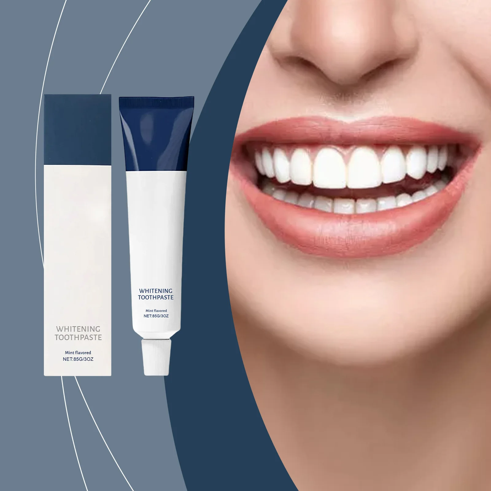 Teeth Whitening Toothpaste Remove Dental Plaque Reduce Tartar Relieve Gum Sensitivity Fresh Breath Peppermint Toothpaste 85g ﻿