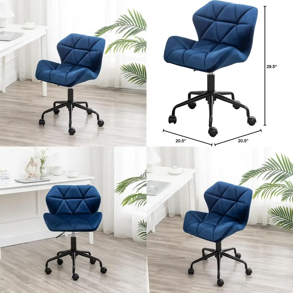 

Eldon Diamond Tufted Adjustable Swivel Office Chair in Gray and Blue