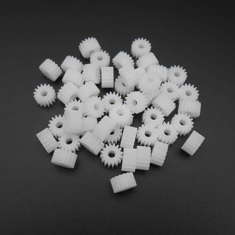 50Pcs/Lot X 0.5M 0.5 Modulus 16T 16 Teeth Plastic Spur Cylinder Gear Pinion T=16 Bore Hole Aperture 3MM 2.95MM 3A DIY Model 163A
