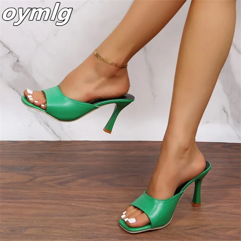 

2024 summer new stiletto sandals and slippers fish mouth fashion high-heeled slippers women's shoes women shoes high heel