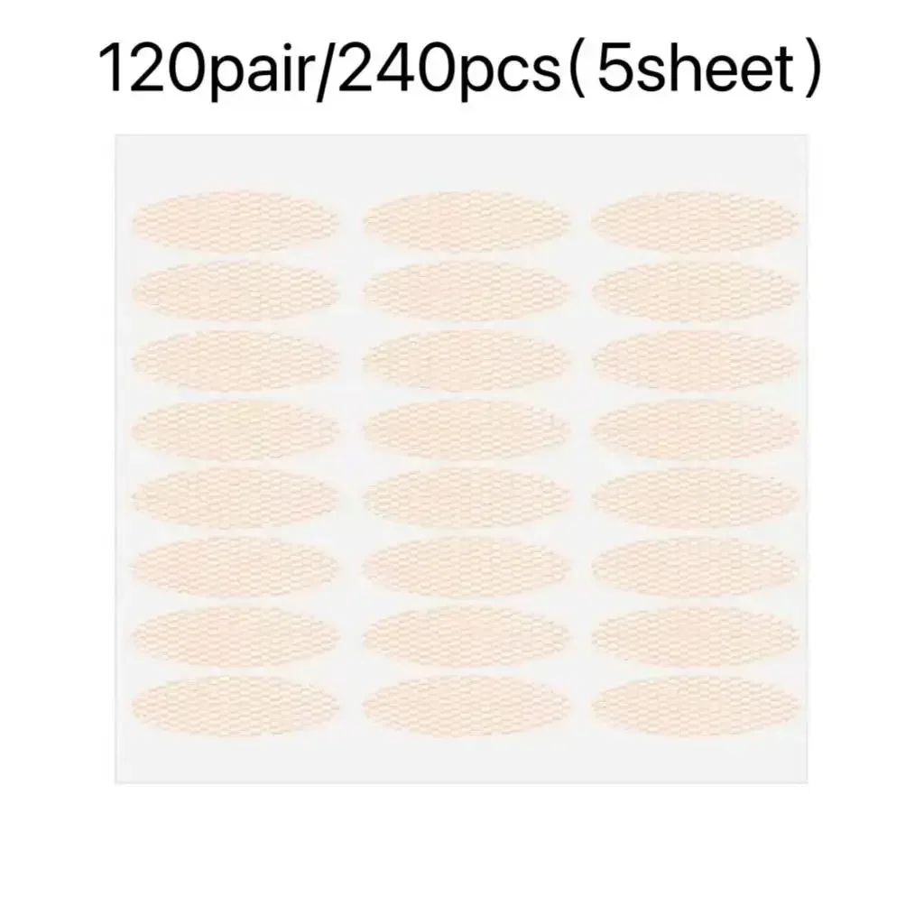 240 Stück unsichtbares doppelt gefaltetes Augenlidband, natürliche Spitze, transparenter beige Streifen, natürliches Augen-Make-up mit Werkzeugen – Detail 1