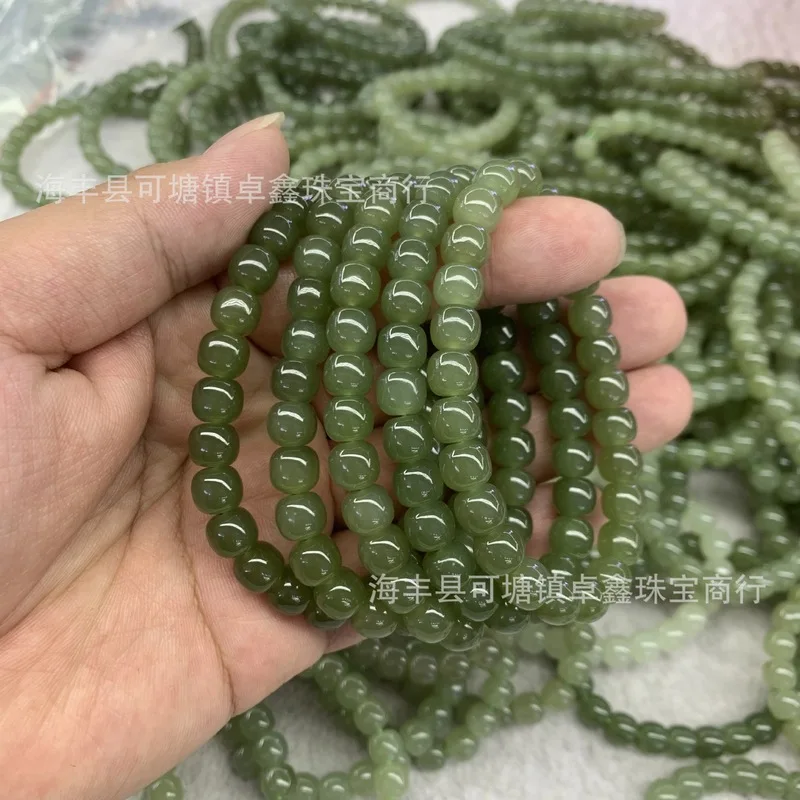 Qinghai And Hotan Jade Abacus Bead 7X8Mm Bracelet Jewelry In Gradient Color