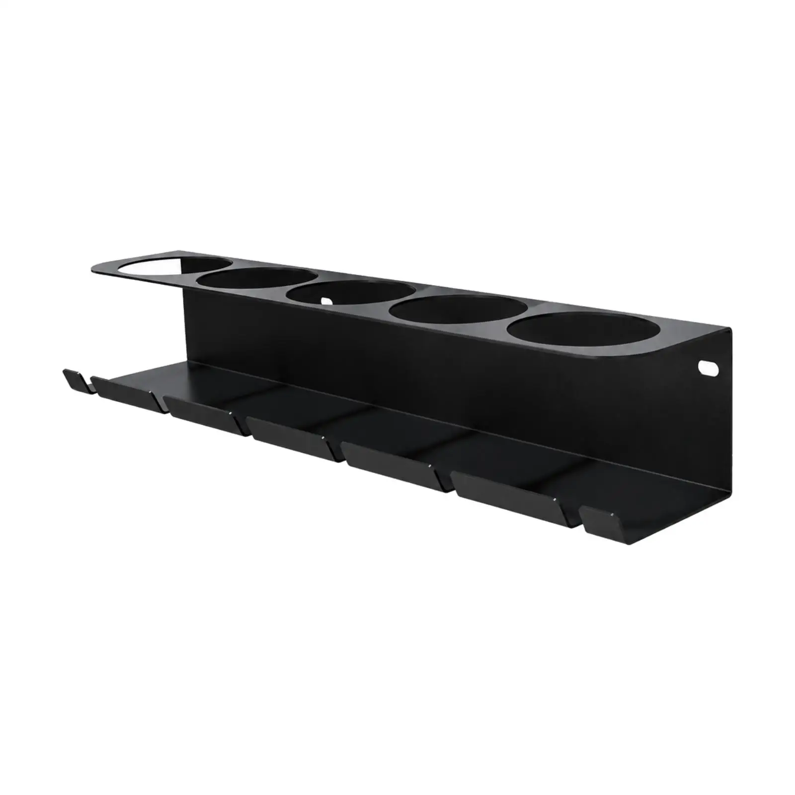 Pneumatic Tool Storage Rack Wall Mount Spray Can Holder with 5 Rings and Lower Shelf Garage Organizer