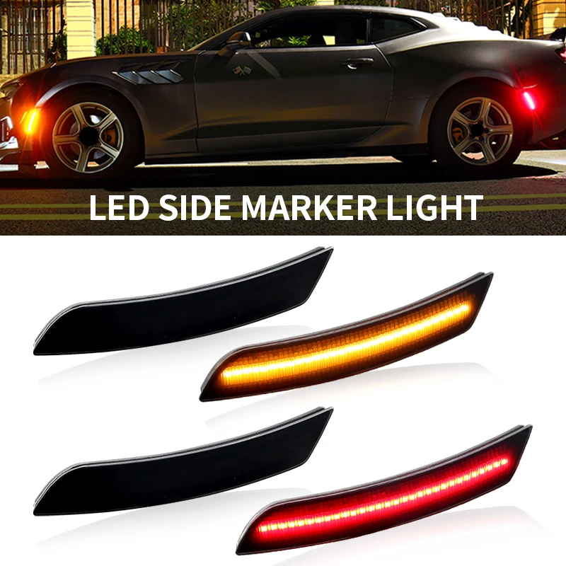 

Smoked Lens Front Rear LED Side Fender Marker Lamp Assembly Parking Lights For Chevrolet Chevy Camaro 2016 2017 2018 2019 2020