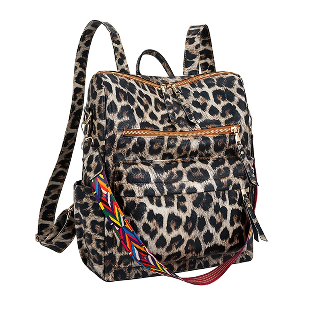 1Pcs Student Backpack Leopard Printing Large Capacity Fashion Travel Book Bag Shoulder Bag Backpack Schoolbag Schoolbag