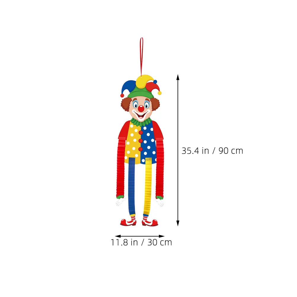 2 قطعة ورقة مهرج كرنفال زينة معلقة الملونة السيرك موضوع حفلة عيد ميلاد لوازم طويلة معلقة مضحك مهرج جدار ديكور #6
