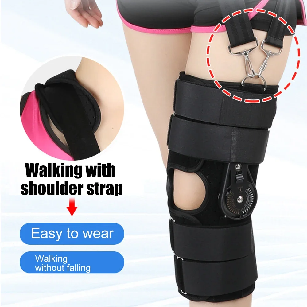 Hinged ROM Knee Brace Adjustable Knee Immobilizer Support for Arthritis ACL PCL Meniscus Tear Osteoarthritis Post OP Recovery