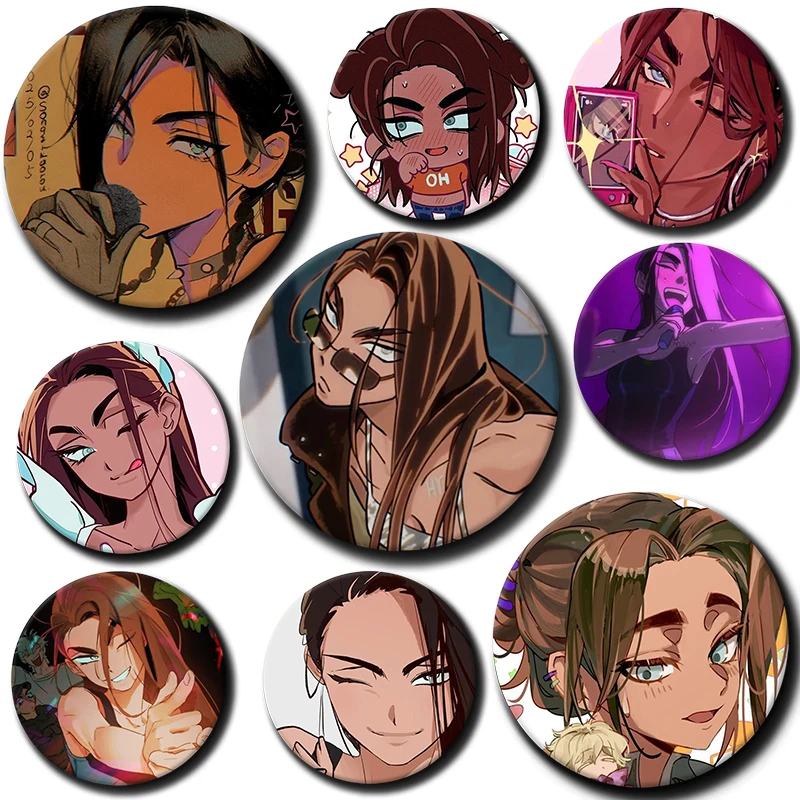58mm Anime Alien Stage Hyuna Button Pins for Backpack Decor Cartoon Character Luka Round Brooch Clothes Accessories Jewelry Gift