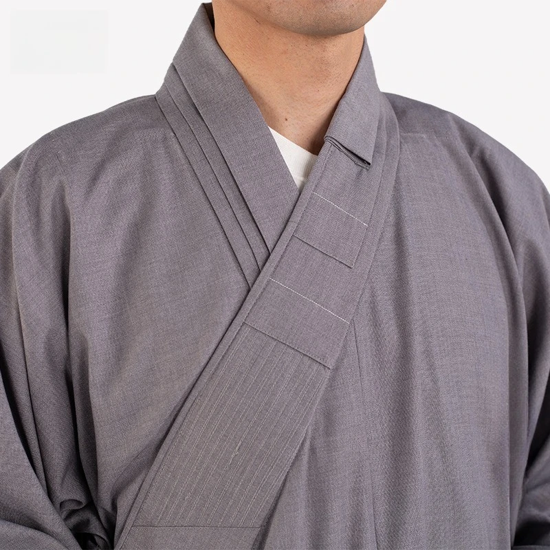 High Quality Monk Traditional Chinese Clothing Long Robes for Buddhism Buddhist Clothing for Adults Men Haiqing Meditation Gown