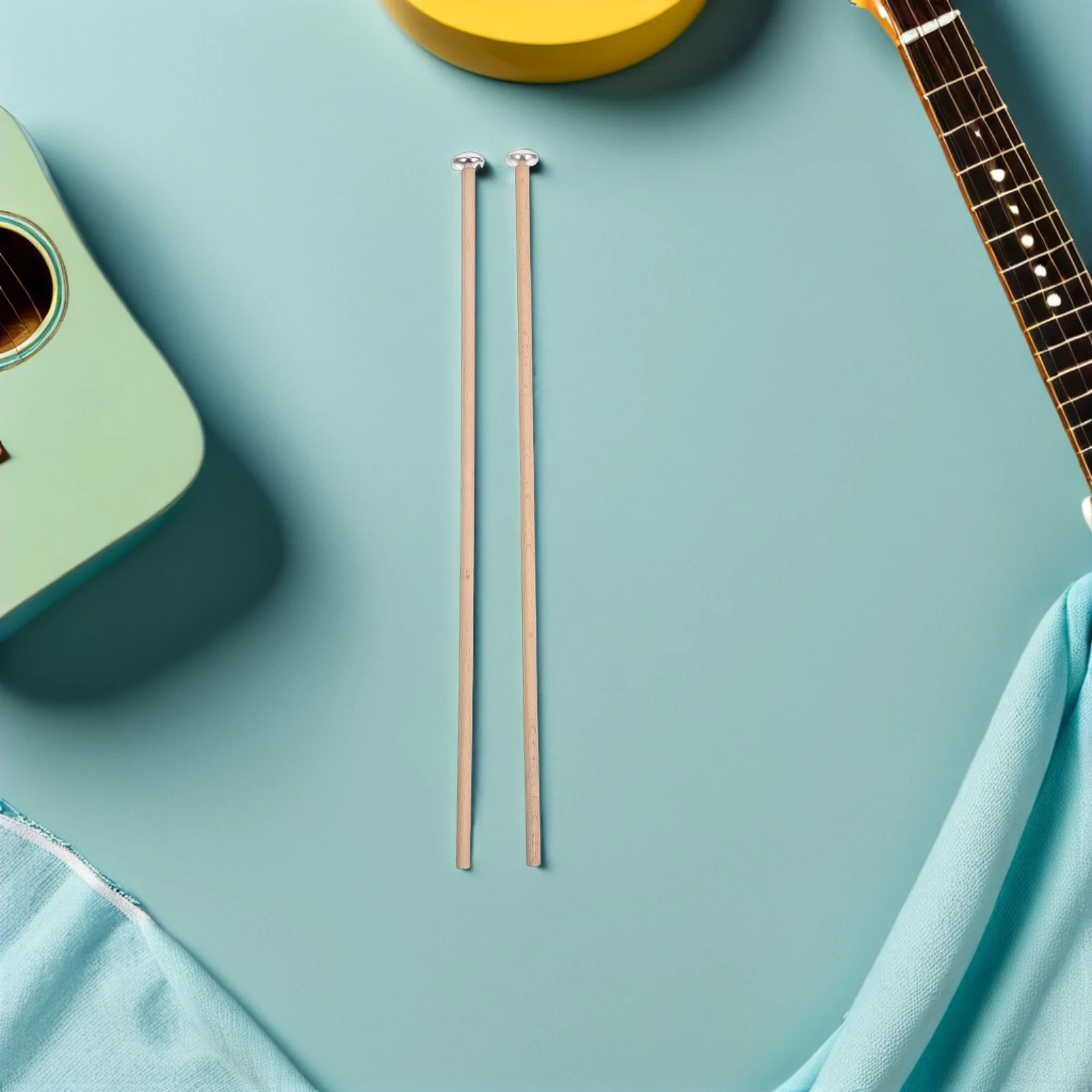 

1Pair Professional Glockenspiel Mallets Metal Head Wooden Handle Oval Shape Precision Tone for Xylophone Percussion Instruments