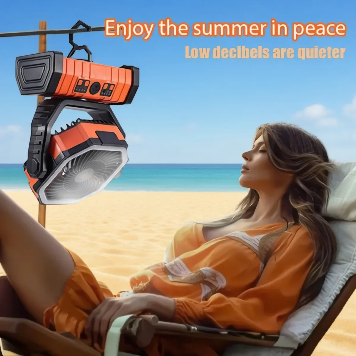 

4-скоростной вентилятор с дистанционным управлением для кемпинга со светодиодом и крючком, подходящий для отключения электроэнергии палатки, строительной площадки, путешествий на автомобиле ﻿ 20000 мАч