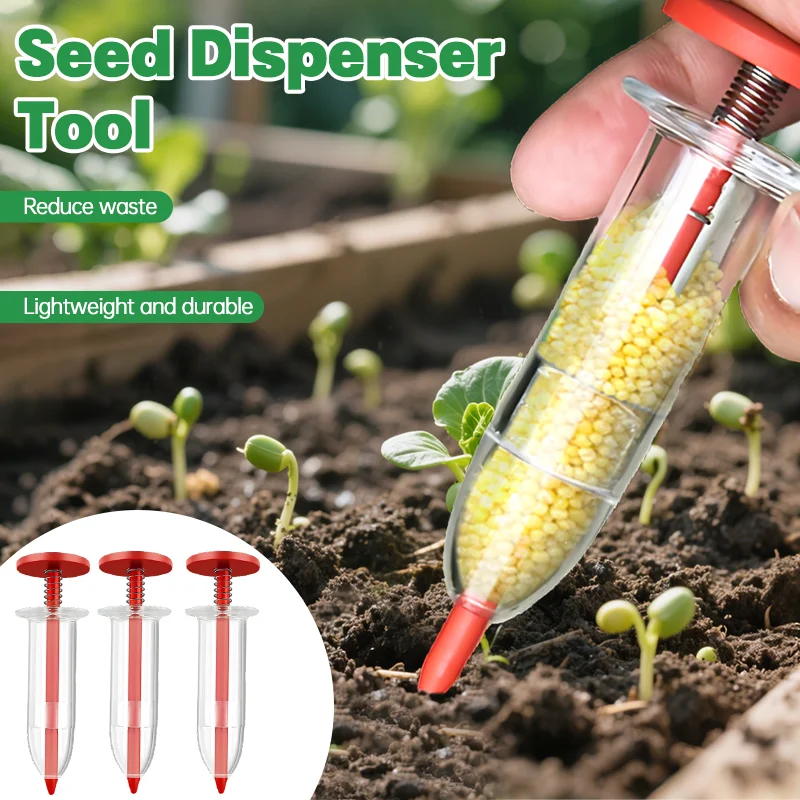 2-in-1 Mini Manual Precision Seeding Tool Essential for Garden Planting, Pots and Beds Durable ABS Plastic Gardening Supplies