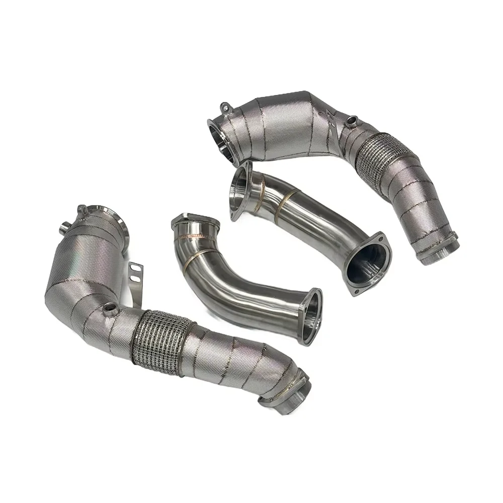 

2023+ for X5M 4.4T Heat Shield Exhaust Downpipe 304 Stainless Steel New Compatible F95 S68 Exhaust Straight Header Downpipe