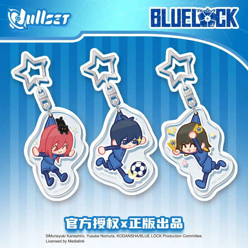 새로운 판매 정품 Nullset Blue Lock 아크릴 열쇠 고리 Yoichi Isagi Meguru Bachira 양면 펜던트 Acg 상품 깜짝 선물
