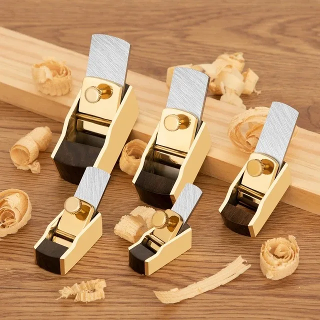 Brass Ebony Wood Planer Mini Flat Bottom/convex Bottom Hand Planes Sharpening Carpenter Handmade Planer Violin Panel Maker Tools