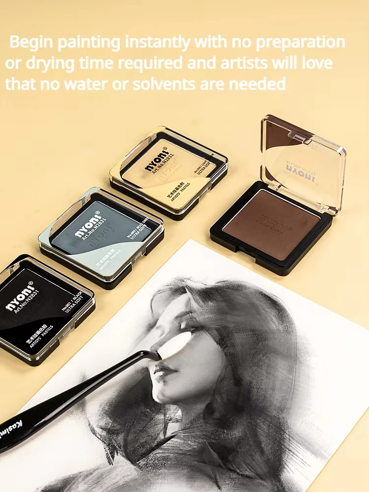 NYONI Professional Ultra Soft Artist Pastel Graphite And Charcoal Drawing Color Sketching Powders Blendable Finest Pigment