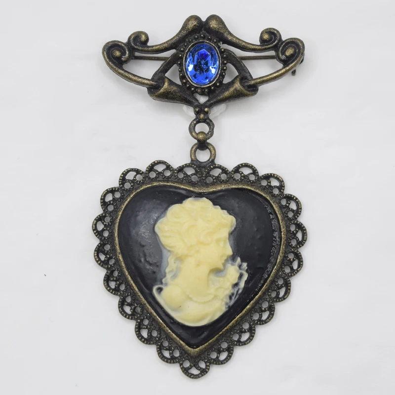 

12 шт./лот, оптовая продажа, модная брошь со стразами, портретная камея, булавка, броши, ювелирные изделия, подарок C101766