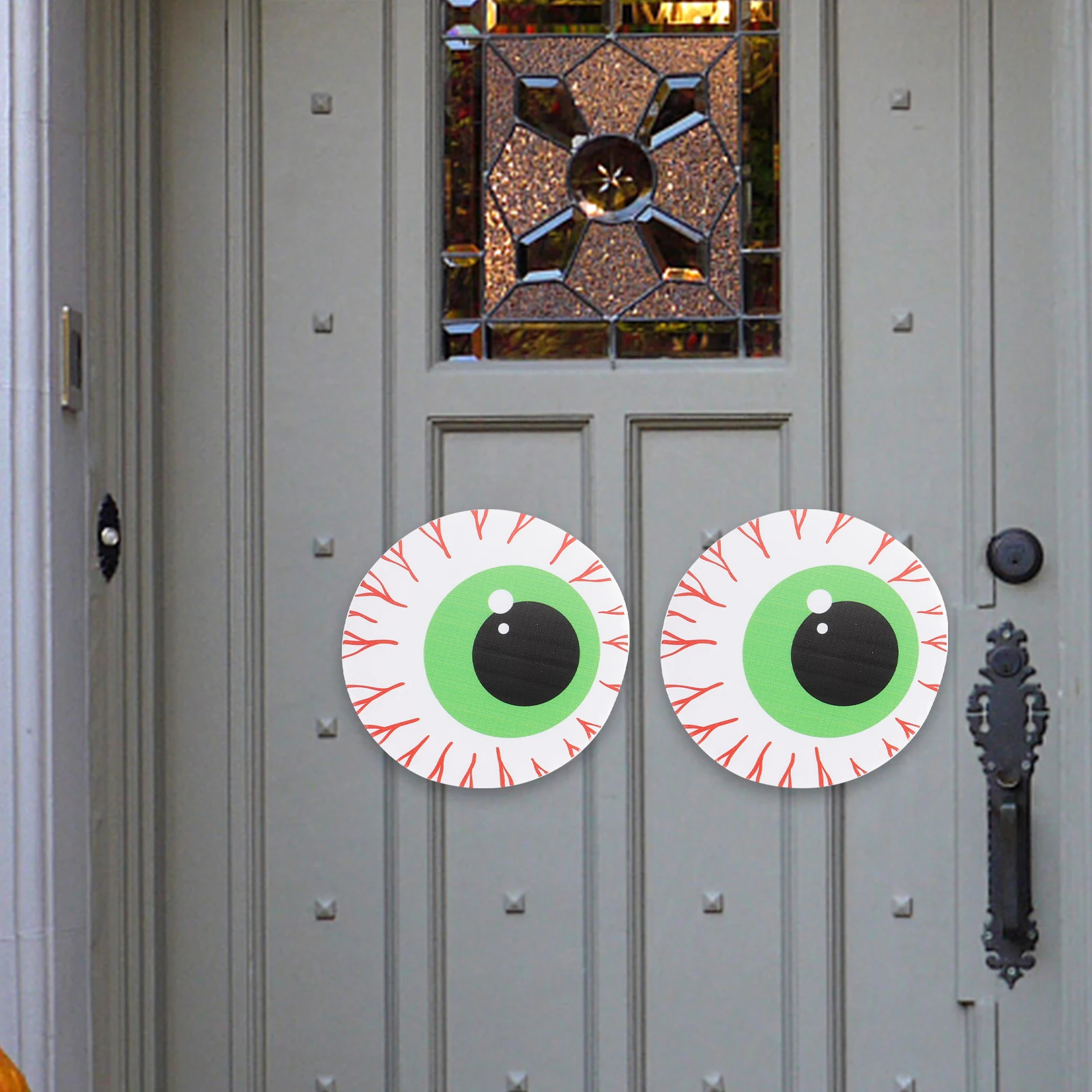 

2pcs Green Removable Halloween Eyeball Decors Creepy Window Window Art Door Decals Halloween Home Decoration Art