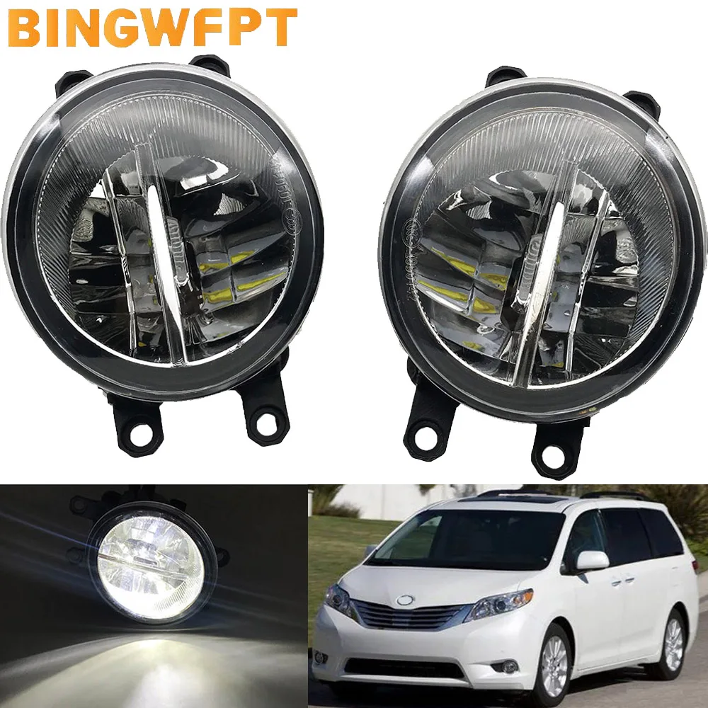 

2PCS (Left + right) Car styling LED Fog Light Assembly Car Front Bumper H11 LED Fog Lights For Toyota Sienna 2011 2012 2013 2014