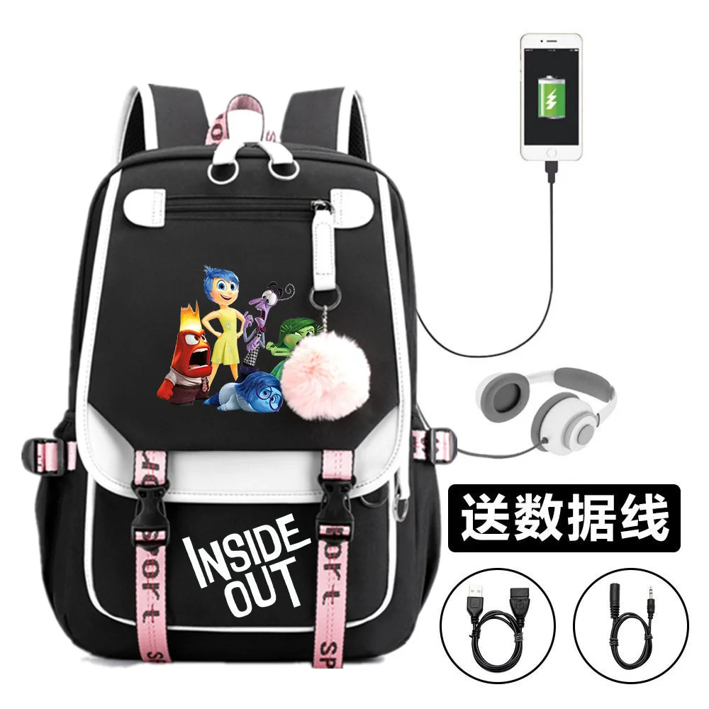 Movie Inside Out 2 Backpack for Girl Anime School Bag Teenager Canvas Laptop Back Pack Women Rucksack Cartoon Anime Dsn Backpack