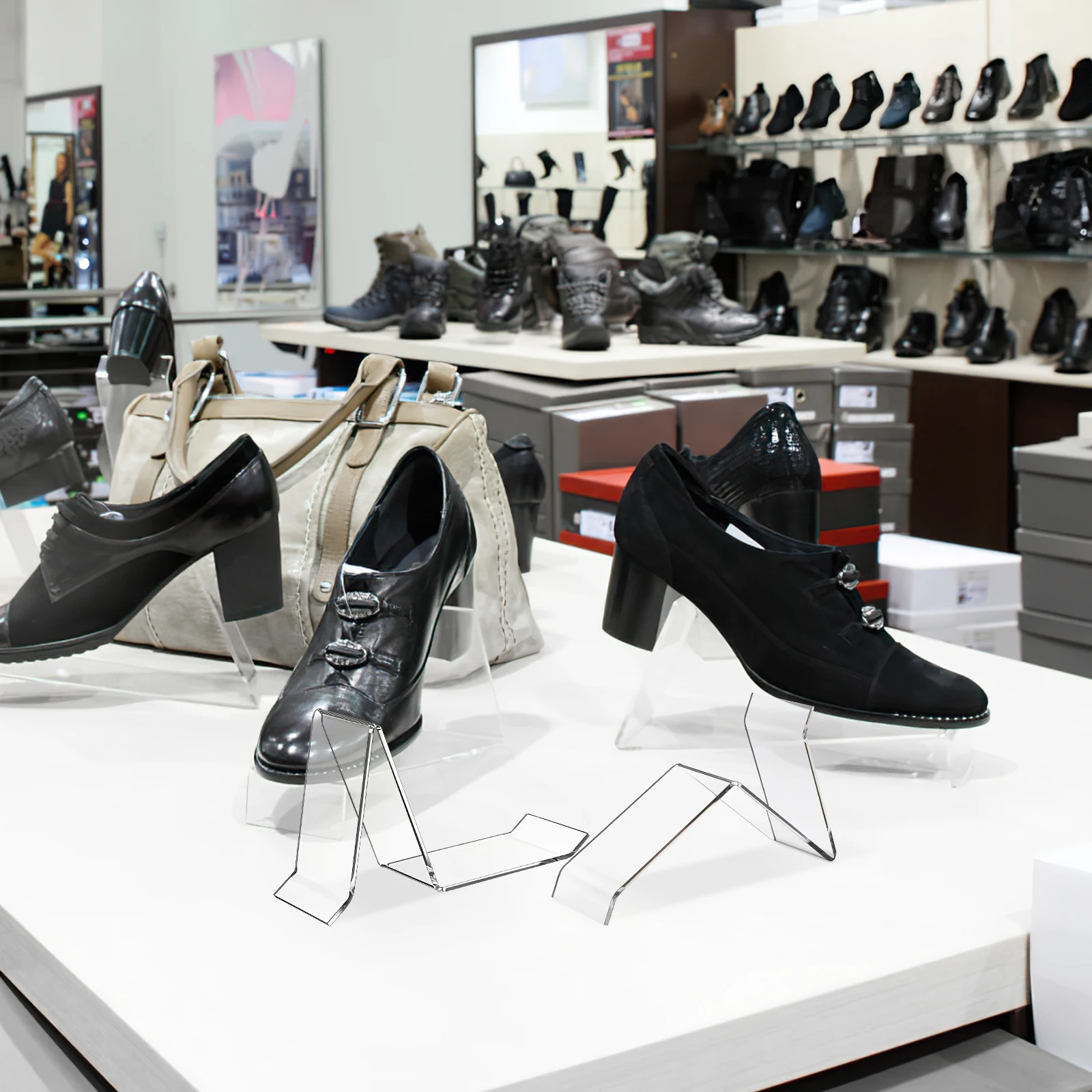 

2 pcs Clear Display Stand Rack Suitable All Shoes Shoe Display Clear Shoe Rack Sizes Storage Lightweight Stable