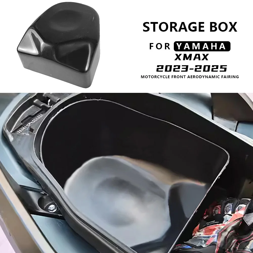 

Подходит для YAMAHA XMAX 2023 2024 2025, ящик для хранения, космический автомобильный ящик для мотоцикла, внутренний запираемый черный 3D-аксессуар