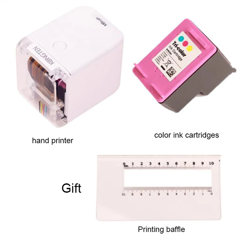 Handheld Color Inkjet Printer, Adequado para Alimentos Pequenos, Café, Mini DIY Labels, Cartões