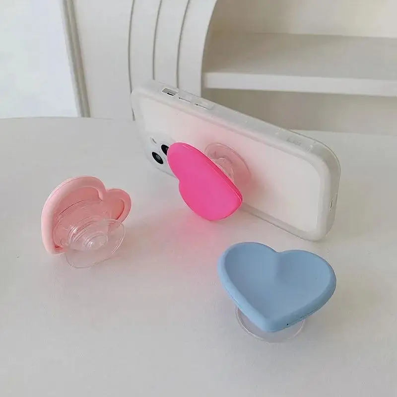 Staffa per impugnatura per telefono in silicone Ins Style Heart – Supporto universale per smartphone iPhone e Android