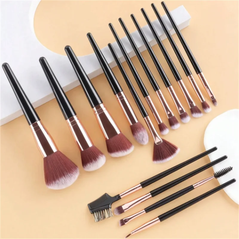 Tube épais en microfibre pour cheveux, outils cosmétiques, vente en gros, ensemble de pinceaux de maquillage noirs, délicats et doux au toucher, 20 pièces