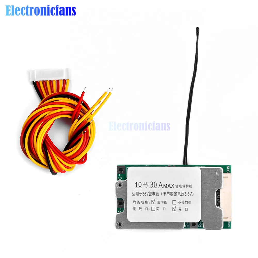 10S 36V 30A BMS PCB batteria al litio scheda di ricarica 18650 batteria bilanciata scheda di protezione bilanciamento delle celle agli ioni di litio