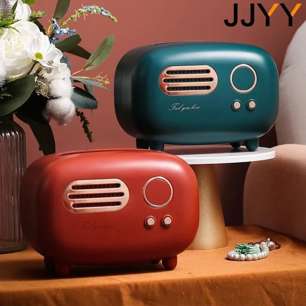 Retro Style Radio Shaped Tissue Box Cover for Kitchen Bathroom Bedroom Decor Storage Organizer