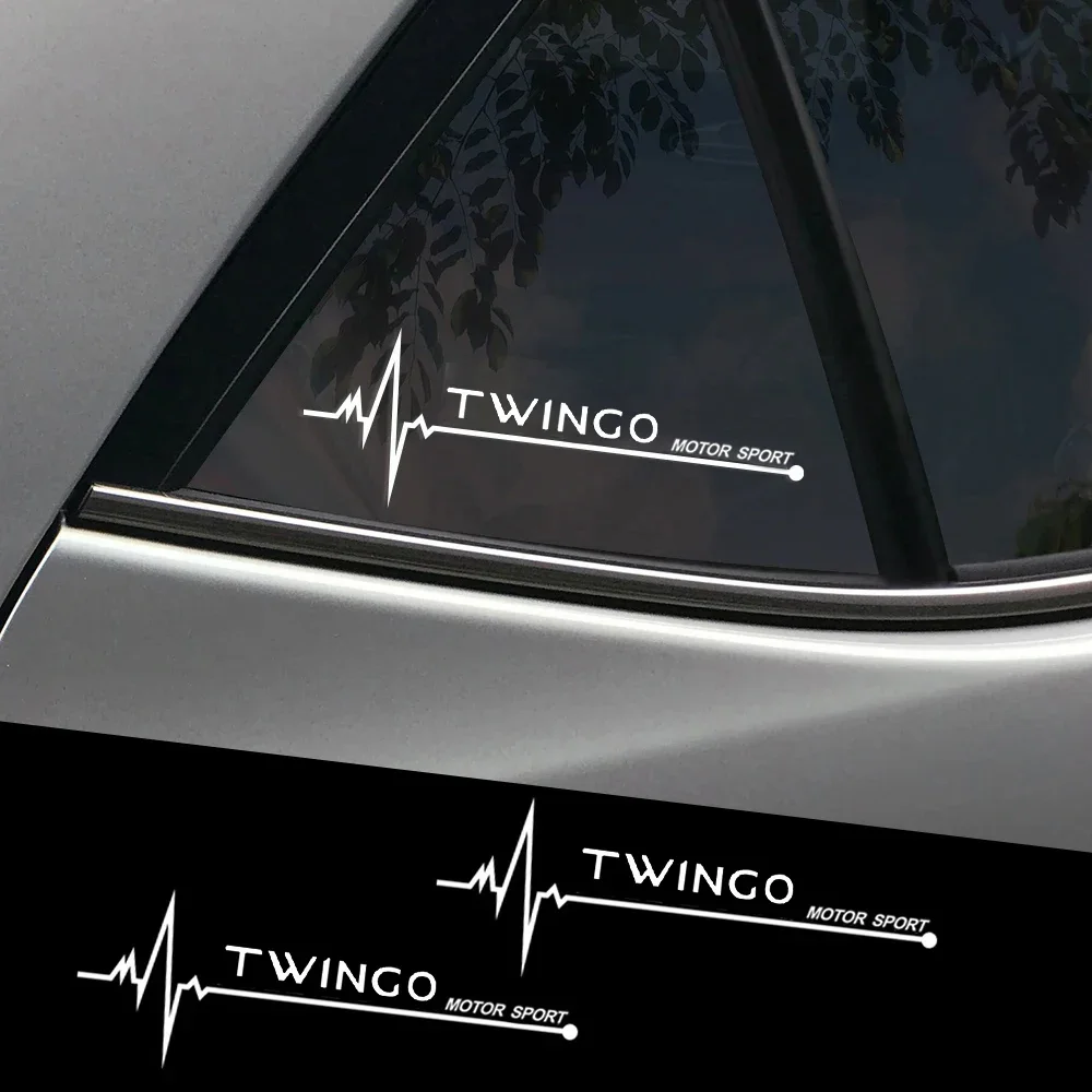 2PCS PVC Car Side Window Stickers Vinyl Waterproof Decals for Renault Twingo Badge Auto Body Styling Pad Tuning Accessories