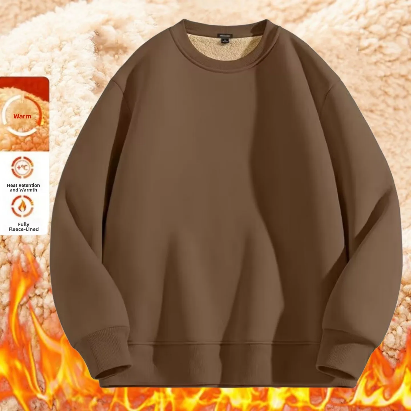 

Мужская теплая толстовка из овечьего вельвета с подкладкой, осенне-зимняя новинка 2025, вельветовая куртка для старшеклассников