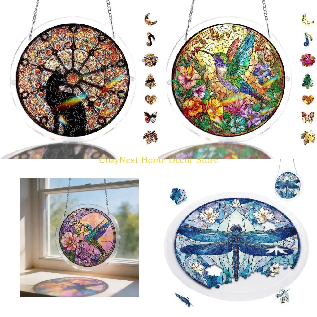 92MF Round Design Window Sun Catcher Signs Hanging Sun Catcher Decoration
