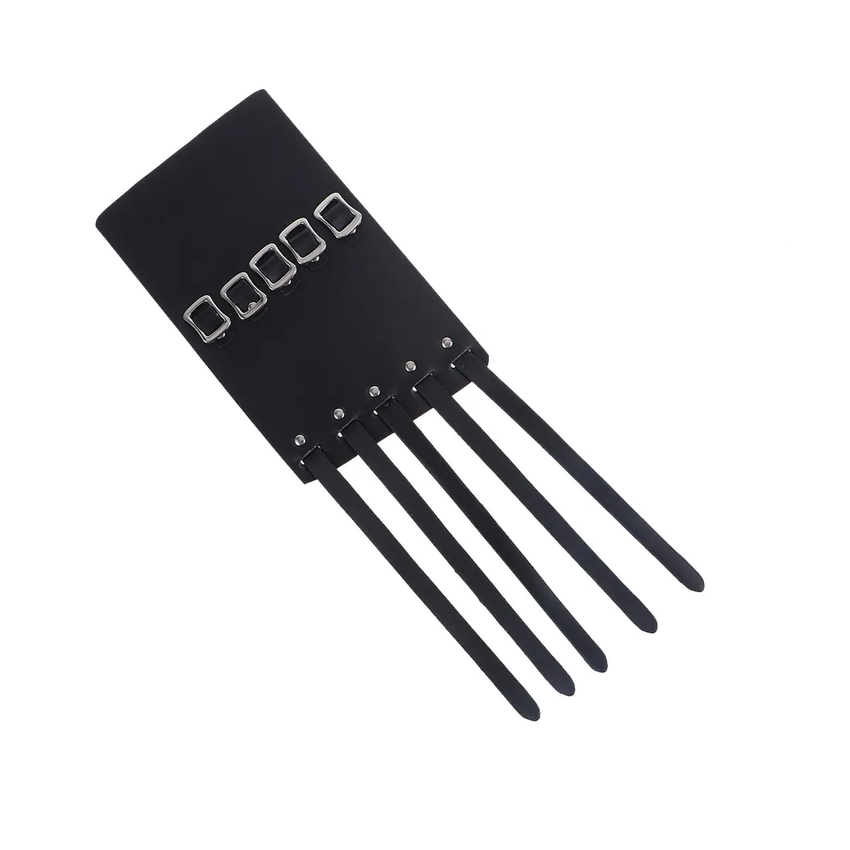 

Simple 5 Row Small Square Buckle Waterproof Black Punk Wrist Band for Wrist Protection Party Decoration Sports Gift