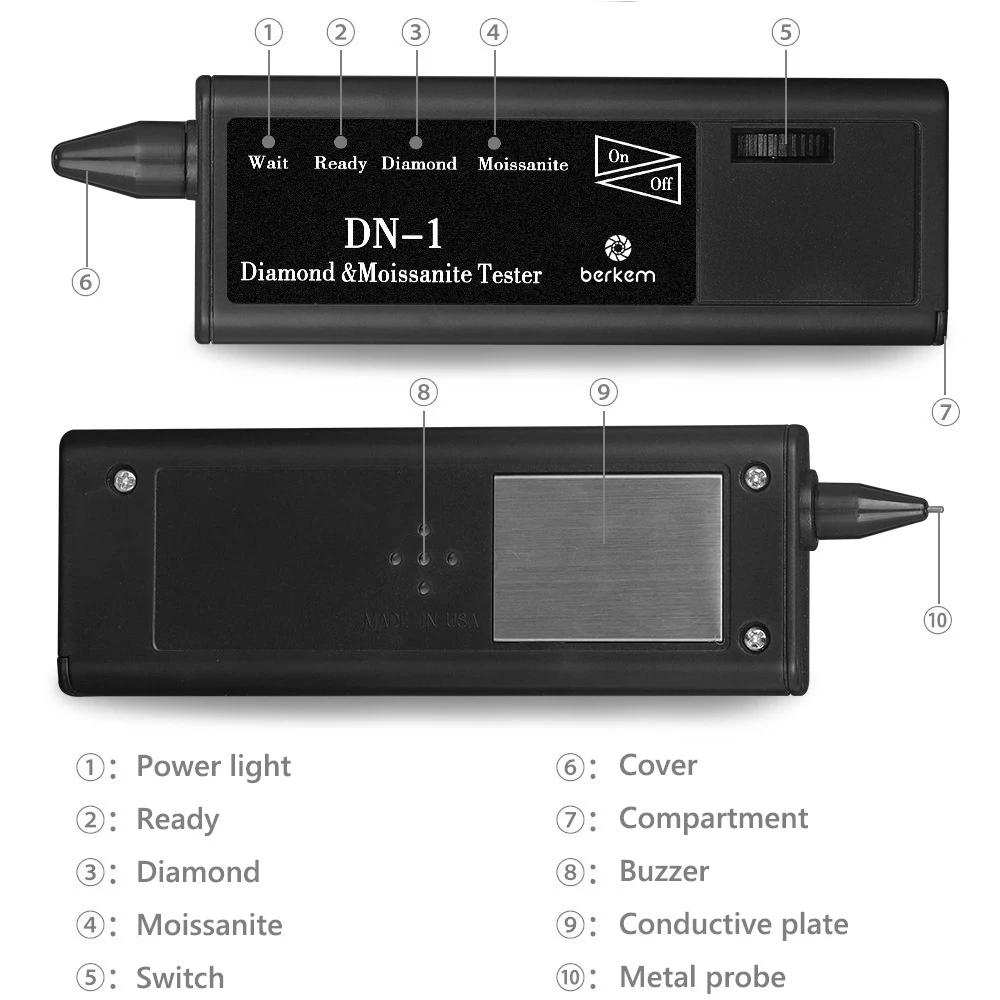 Professional High Accuracy Diamond Tester Gemstone Gem Selector Jewelry Watcher Tool Diamond Indicator Test Pen