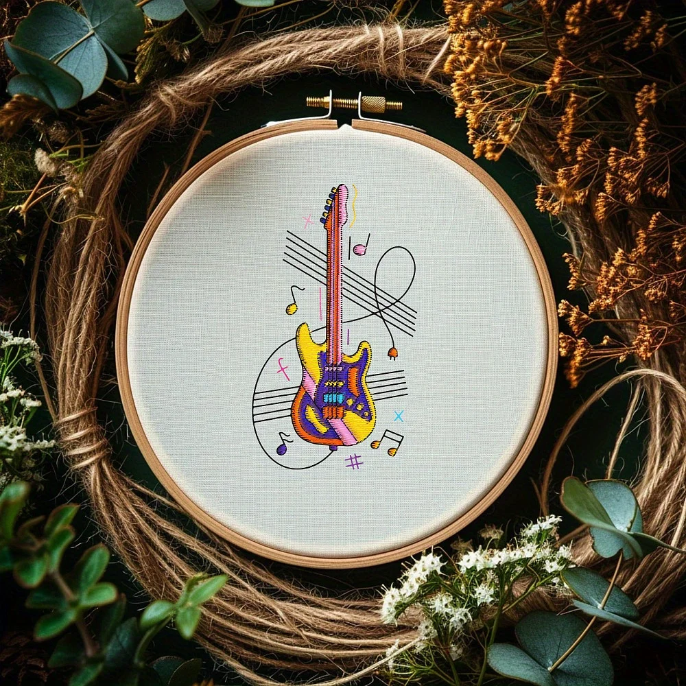 1set 4 Blätter 50 stücke Musik Wasserlösliche Stickerei Stabilisator Gitarre Hand Nähen Stabilisatoren Selbstklebende Waschbar
