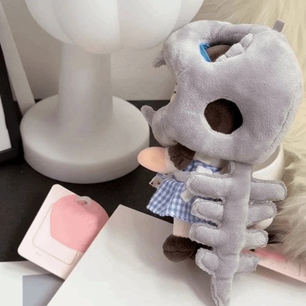 With Lanyard Dinosaur Skeleton Plush Pendant Grey / Pink Plush Hoodie Quirky Bag Charm Lightweight Safe Strap