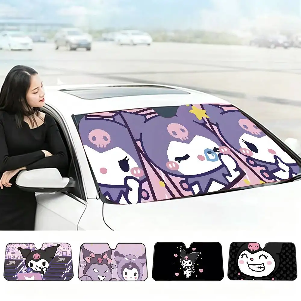 ANIME K-KuromiS Car Sunshade Window Sunshade Sunblock Front Windshield Hood Interior Front Baffle Double Sunshade
